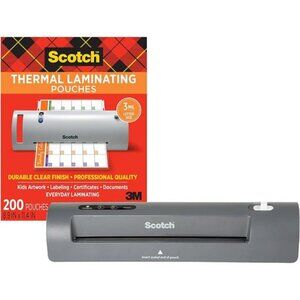 Scotch Thermal Laminator and Pouch Bundle,2 Roller System,Laminate up to 9" Wide